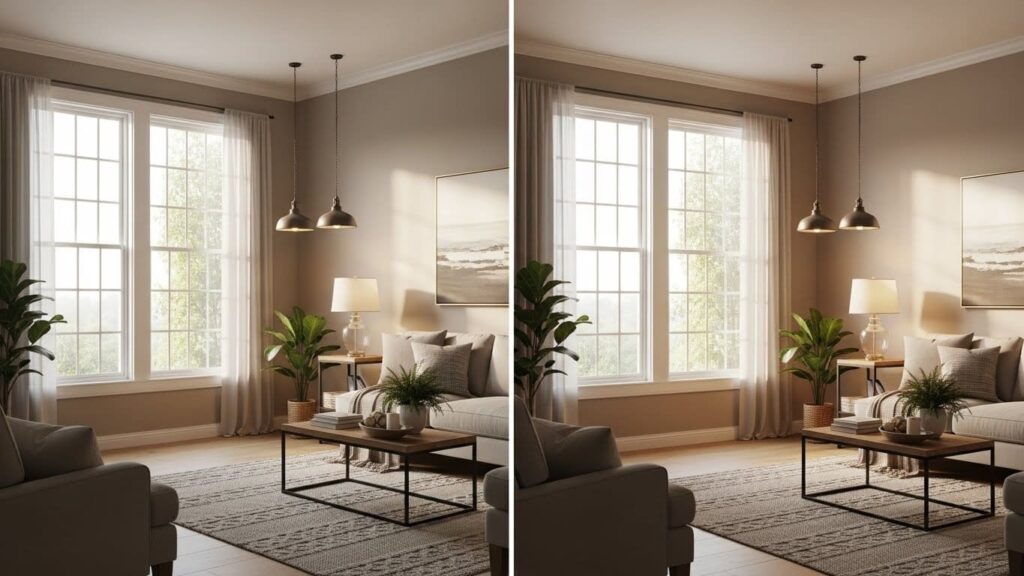 How Lighting Affects the Look of Swiss Coffee Sherwin Williams